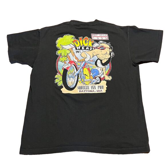 Squeeze In Pub Motorcycle Bar Vintage Bike Week 1995 Daytona FL T-Shirt Lg - Picture 8 of 8